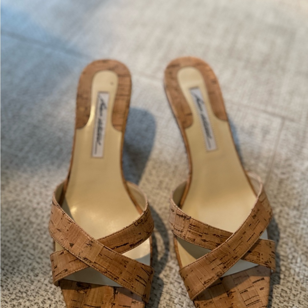 Brian Atwood Tan Cork Women's Sandals